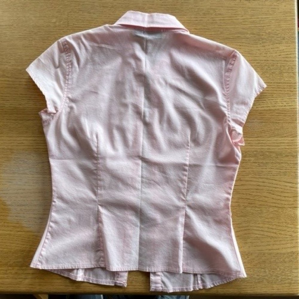 MEXX  SHORT-SLEEVED BUTTON-DOWN FITTED BLOUSE  Pink, Size 4 - Picture 7 of 10